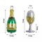 2 pcs 14" tall Champagne Bottle and Goblet Foil Balloons Set Bachelorette Party